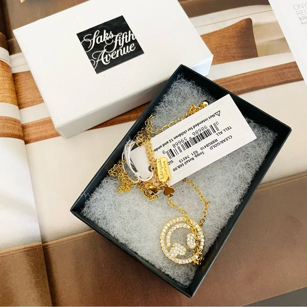 KATE SPADE NEW YORK PAVE‎ SMITTEN EMOJI PENDANT 16